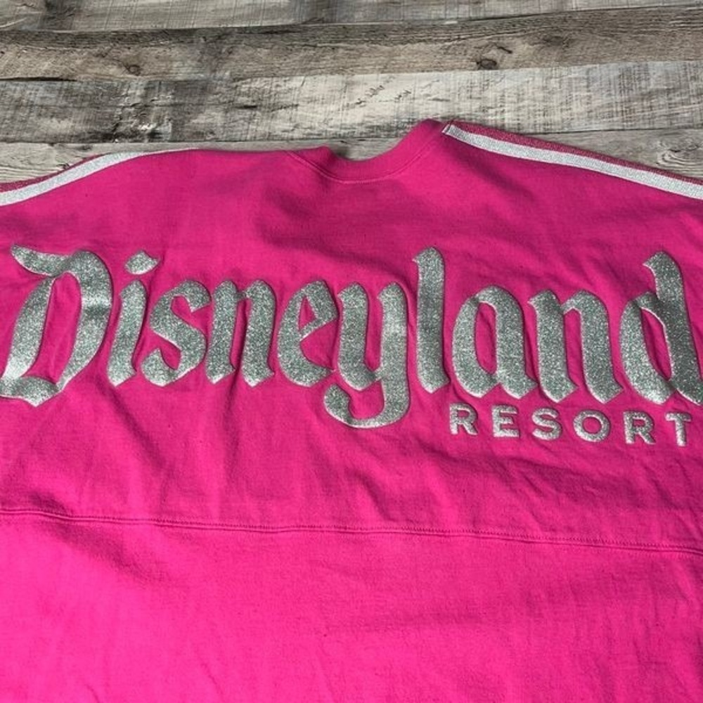 Disney Spirit Jersey Adult 2XL Pink Silver Glitter Disneyland Resort Spellout - Picture 11 of 11